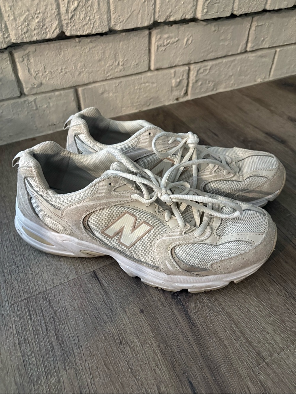 New Balance 530 Neutral Tonal Mesh & Suede Trainers